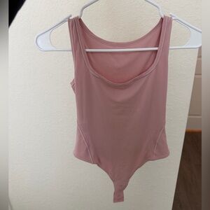 lululemon Wundermost Rose Pink Scoop Neck Bodysuit